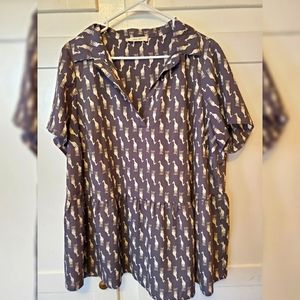 Jessy B Giraffe Blouse 2x